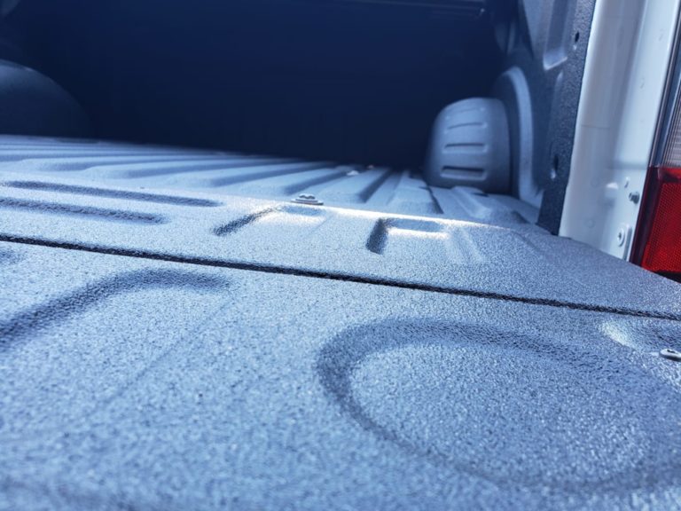 a close up showcasing the texture of the bedliner